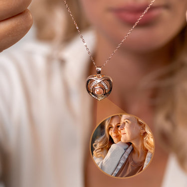 Romance Photo Personalised Necklace - Rose Gold Heart Necklace - Photo Necklace - Custom Necklace Necklace Rose Gold Brother & Sisters